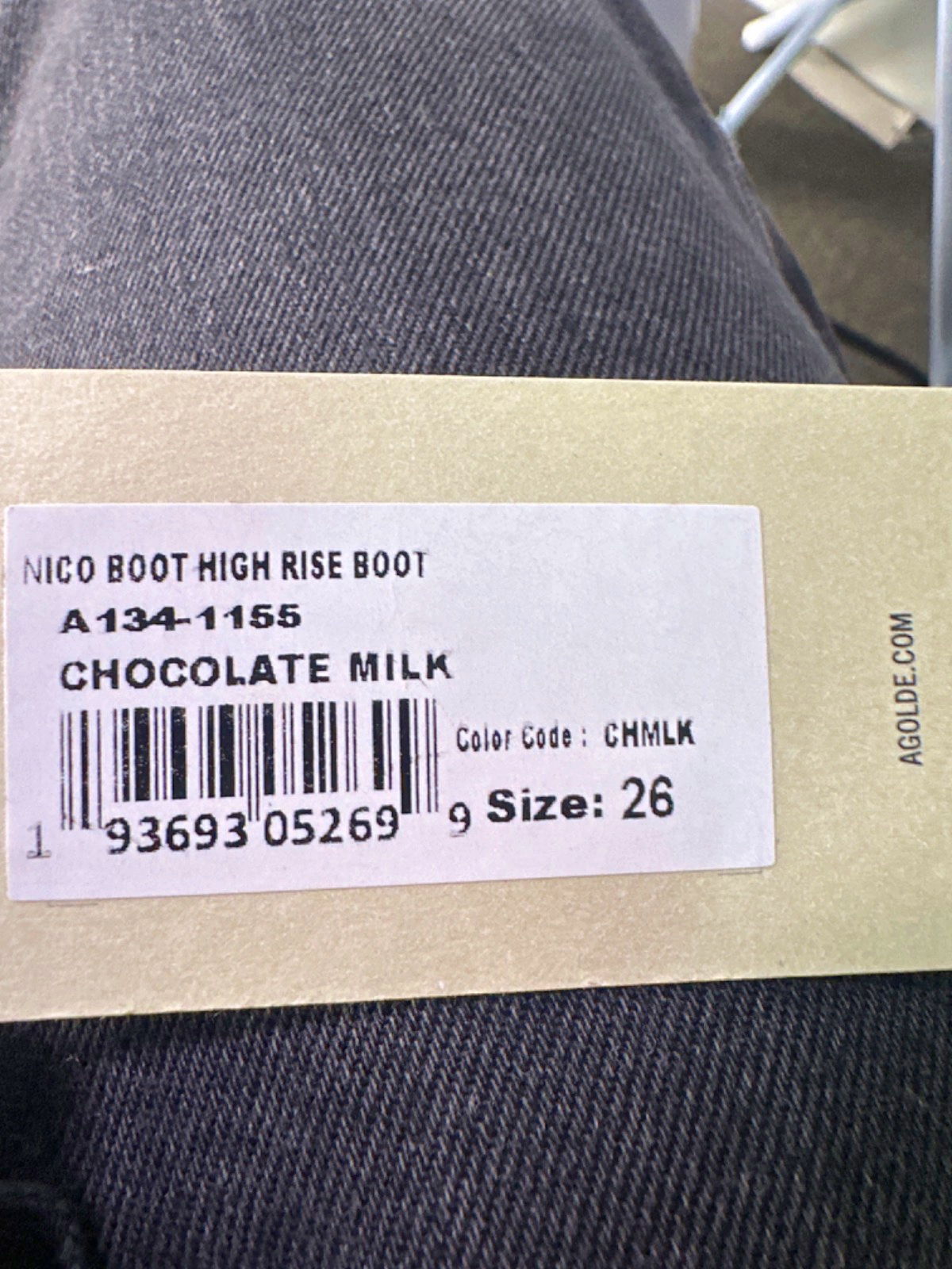 AGOLDE Chocolate Milk Nico Boot High Rise Boot Jeans UK W26