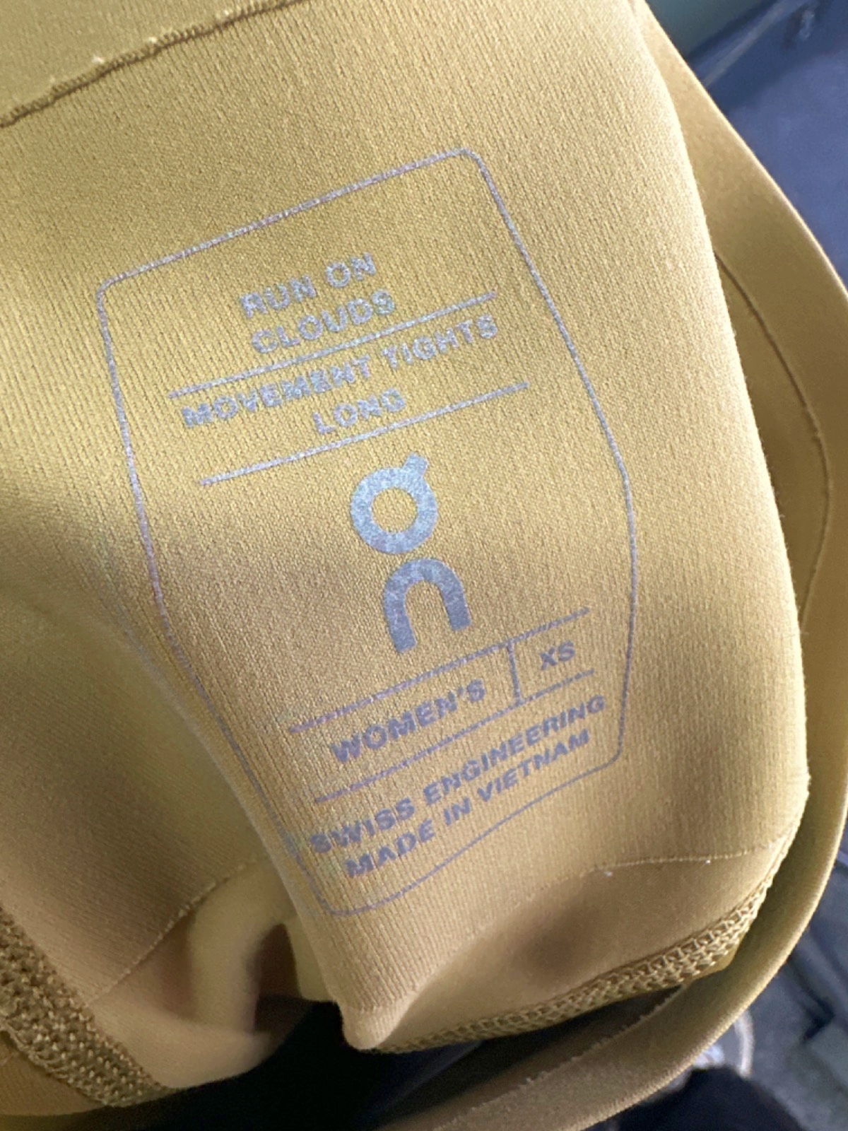 On-Running Yellow Run On Clouds Independent Tights UK XS