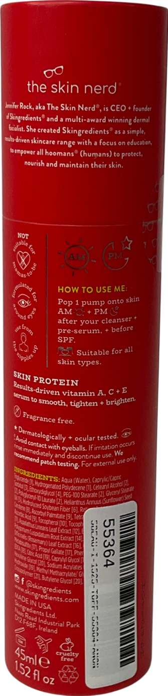 skin gredients Skin Protein Anti-ageing Retinoid Serum Refillable Primary Pack 45ml