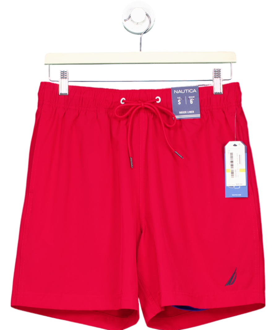 Nautica Red 6" Swim Shorts UK S