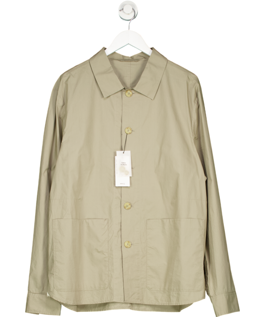 MANGO Beige 100% Cotton Poplin Overshirt UK XL