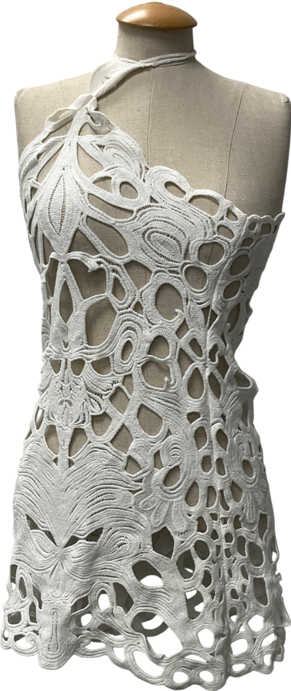 Ezili Dover White Crochet Mini Dress UK S