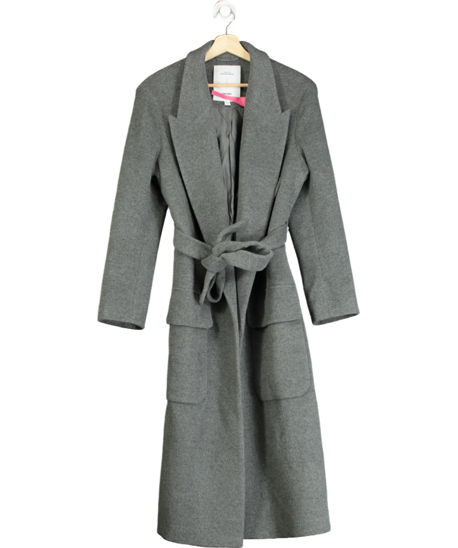 Marcela London Grey 100% Wool Jacket With Gold Buttons One Size