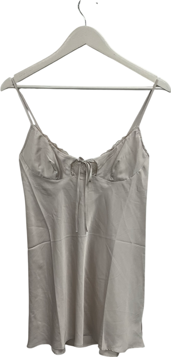 Lounge Underwear Grey Bow Satin Nightdress UK S