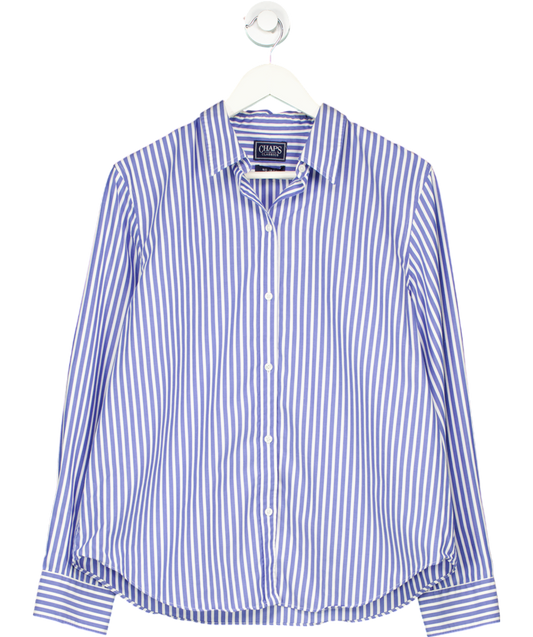 Chaps Blue No Iron Striped Shirt No Size