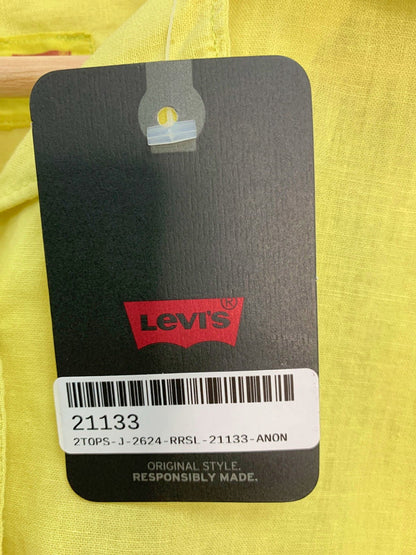 Levi's Yellow Linen Blend Short-Sleeve Shirt S