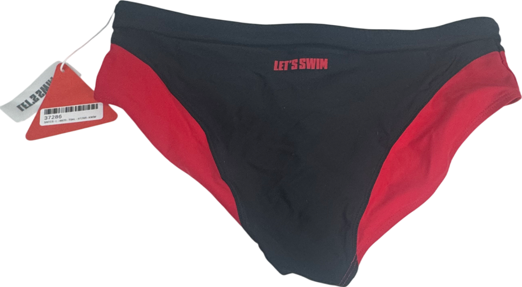 Lets swim Black Swim Logo Trunks UK M