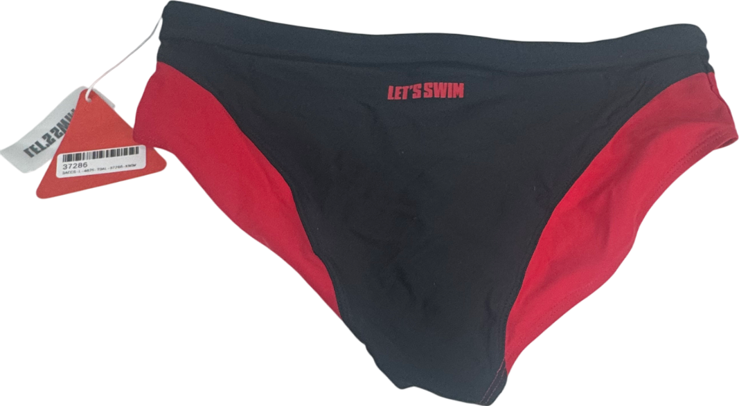 Lets swim Black Swim Logo Trunks UK M