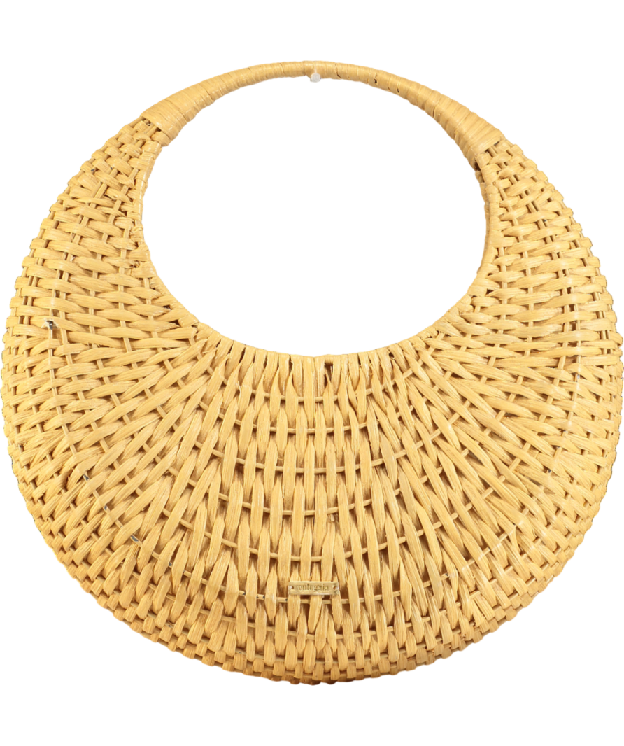 Cult Gaia Beige Taja Rattan Handbag