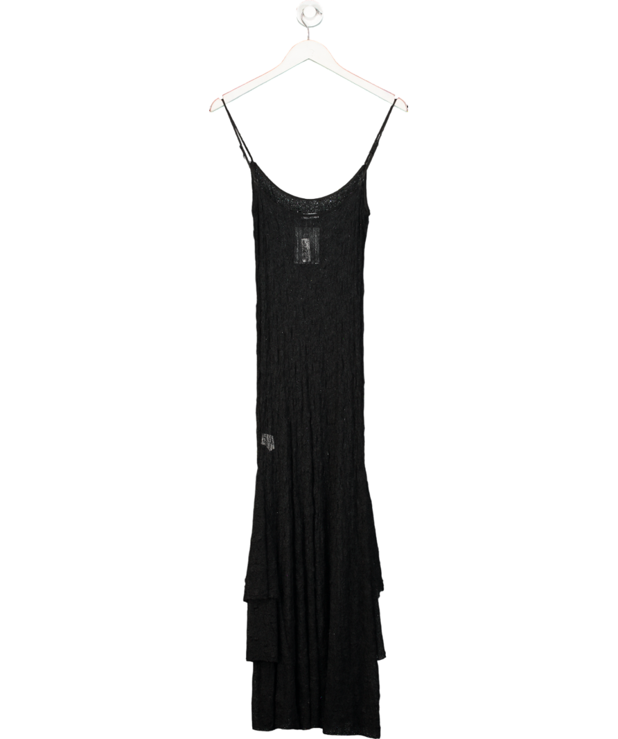 ZARA Black Semi Sheer Long Lace Dress UK S