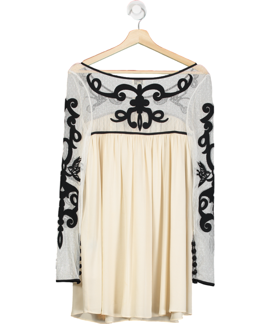 Temperley London Cream Silk And Lace Dress UK 10