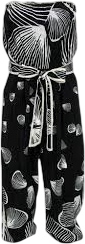 TIBI New York Black / Ivory Silk Belted Strapless Balloon Leg Jumpsuit UK 10
