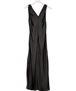 New Look Black Satin Lace Trim Slip Dress UK 6