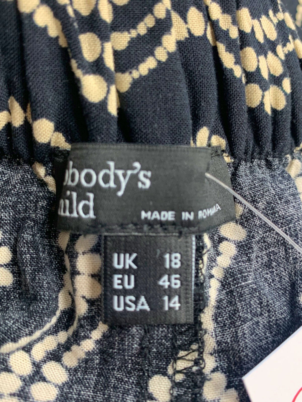 Nobody's Child Black Patterned Trousers UK 18
