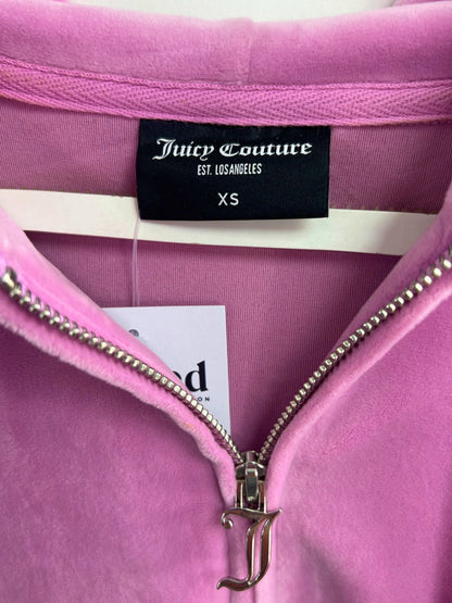 Juicy Couture Pink Velour Zip-Up Hoodie XS