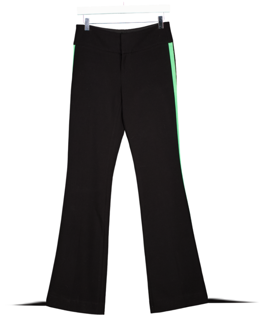 Alice + Olivia Black Wide-leg Side Stripe Trousers UK XS