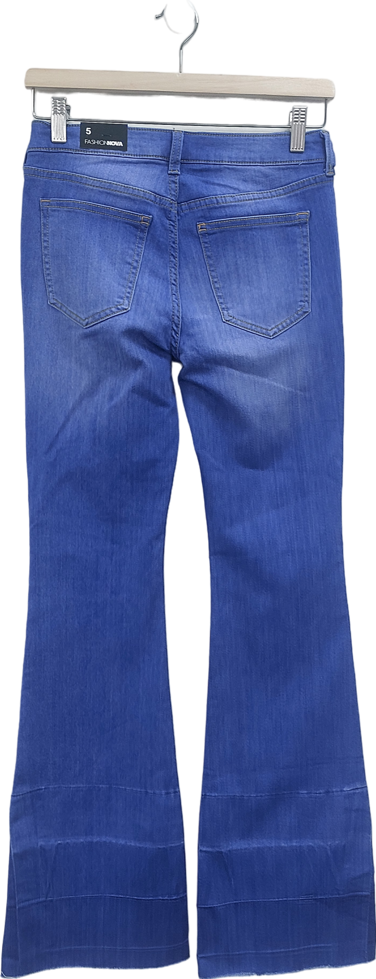 Fashion Nova Blue Janis Super Soft Low Rise Flare Jeans UK S