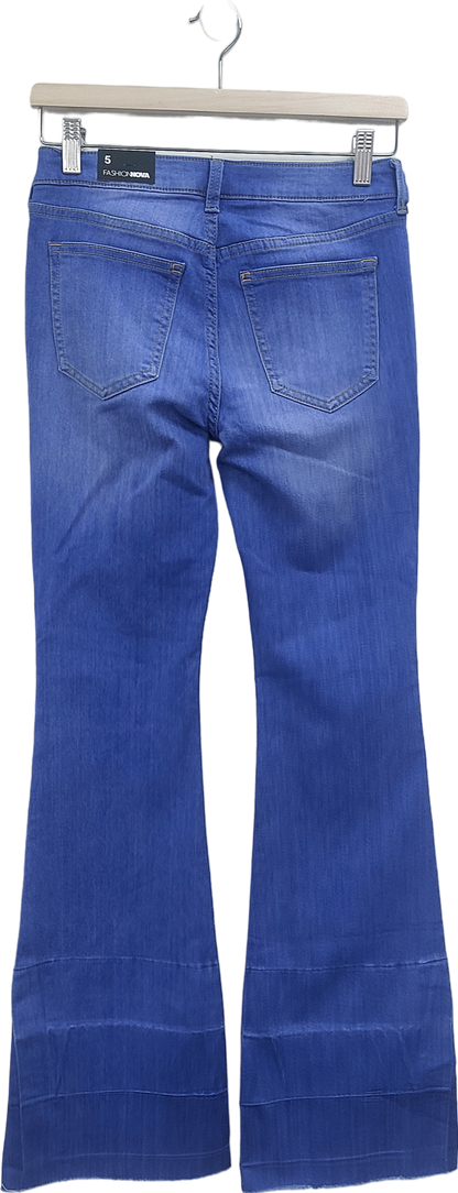 Fashion Nova Blue Janis Super Soft Low Rise Flare Jeans UK S