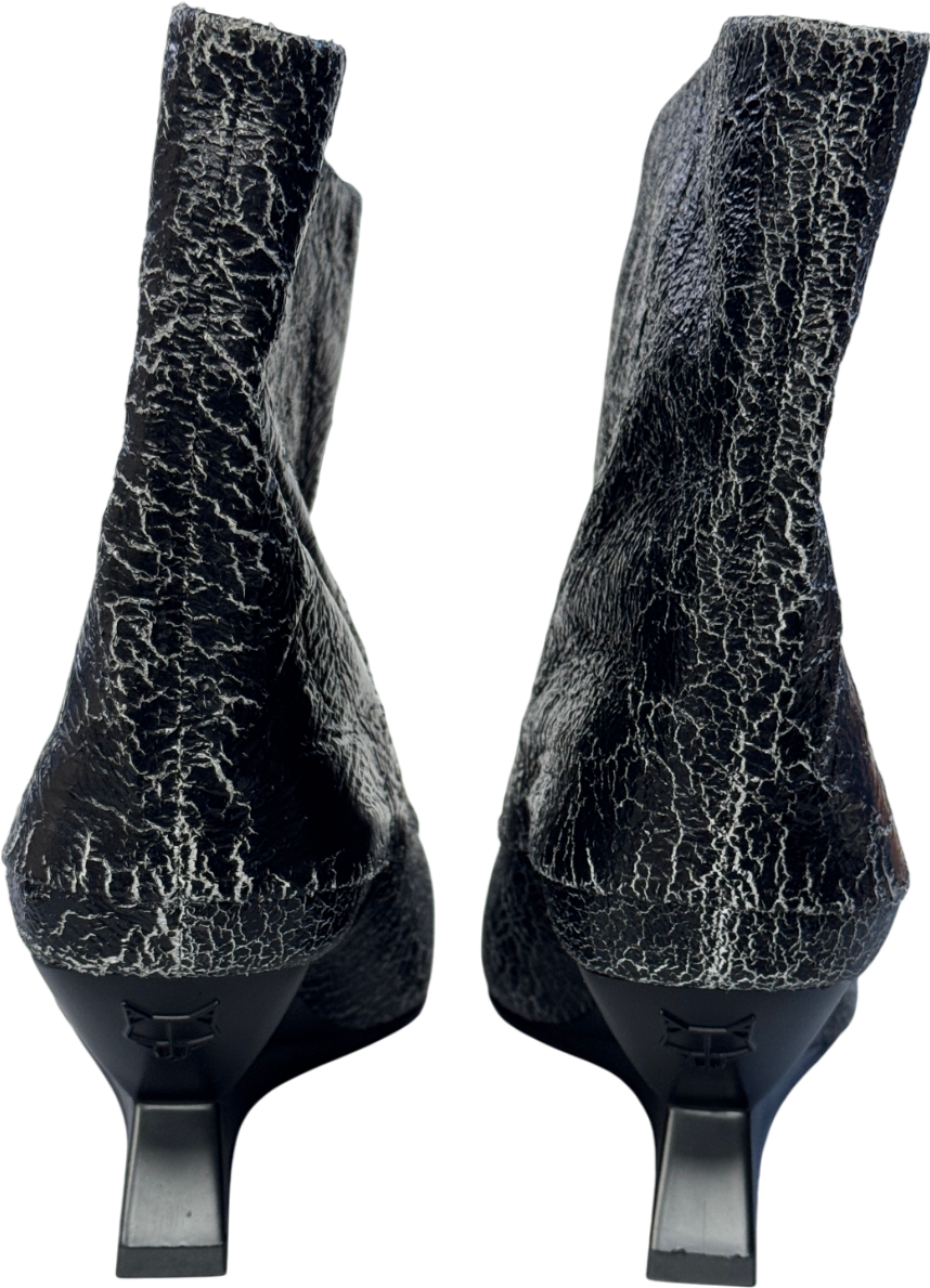 Naked Wolfe Shade Black Leather Wedge Boots UK 6 EU 39 👠