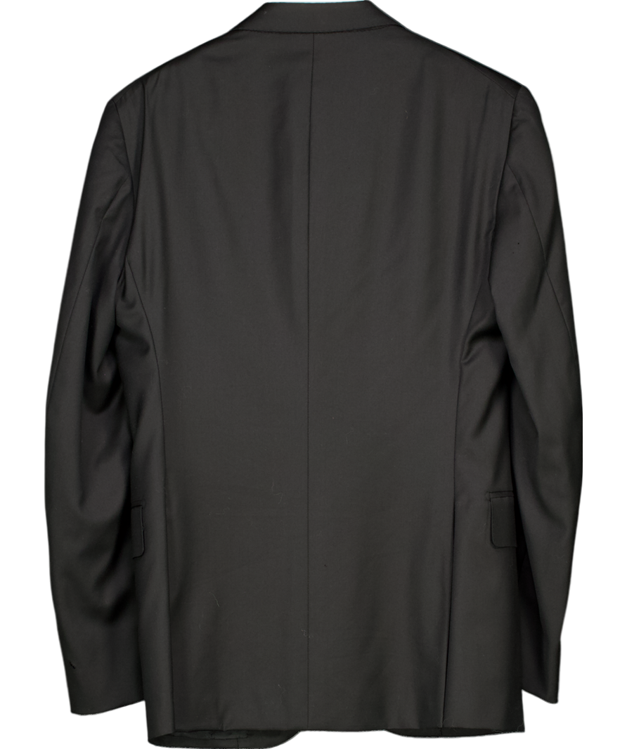 Isaia Napoli Black Aquaspider Wool Blazer UK M