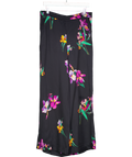 Etro Black Floral Satin Wide Leg Trousers UK 16