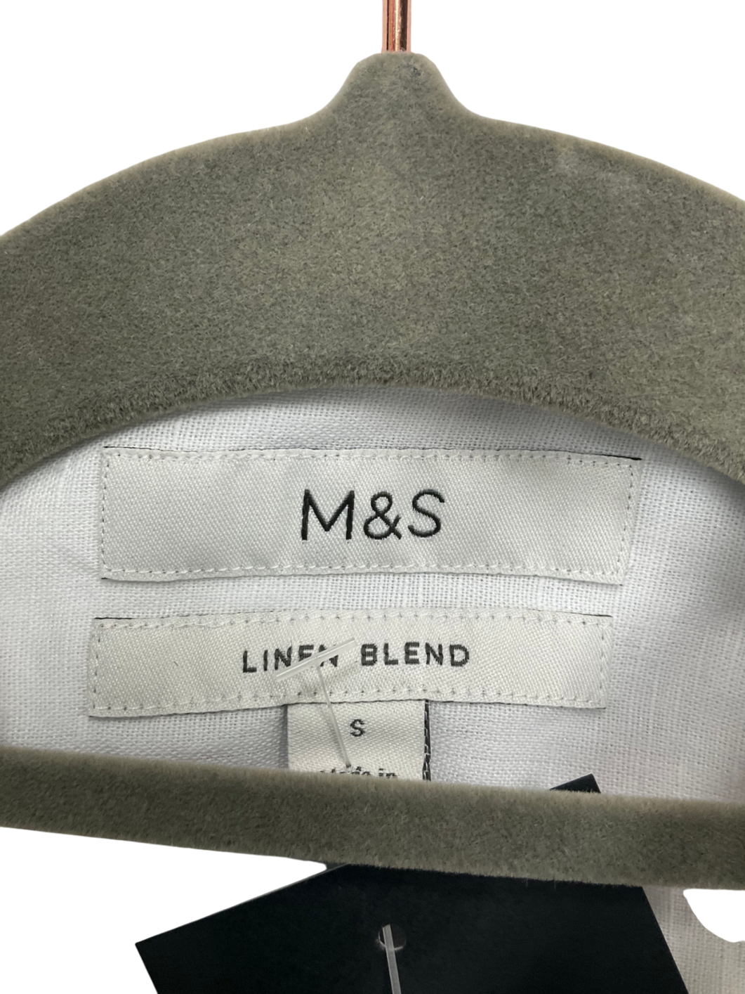 M&S White Linen Blend Short Sleeve Shirt UK S