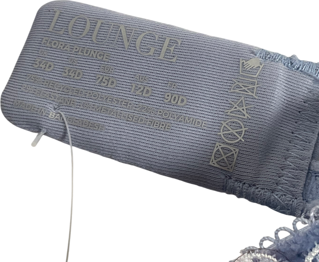 Lounge Underwear Blue Flora Plunge Bra 34D