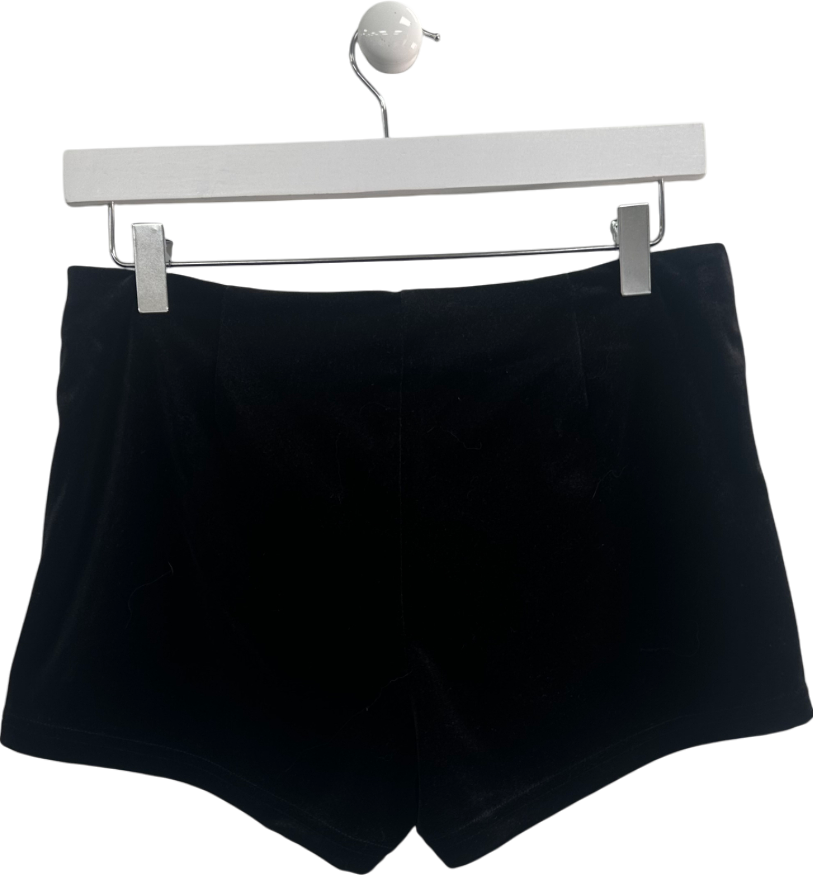 White Fox Velvet Black Shorts UK L