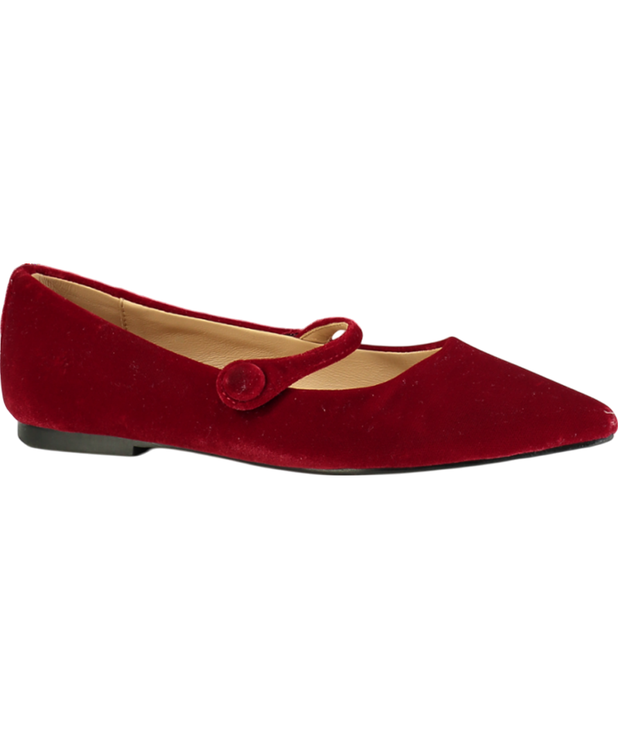 Age of Innocence Red Thea Velvet Flats UK 5 EU 38 👠