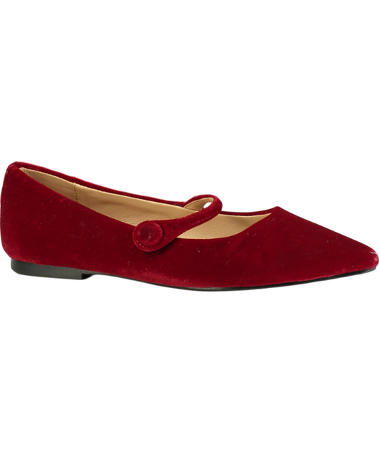 Age of Innocence Red Thea Velvet Flats UK 5 EU 38 👠