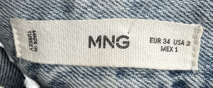 MANGO Blue Matilda Mid Rise Straight Jeans UK 6