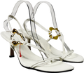 Topshop White Nova Strappy Mid Heeled Sandal With Hardware UK 8 EU 41