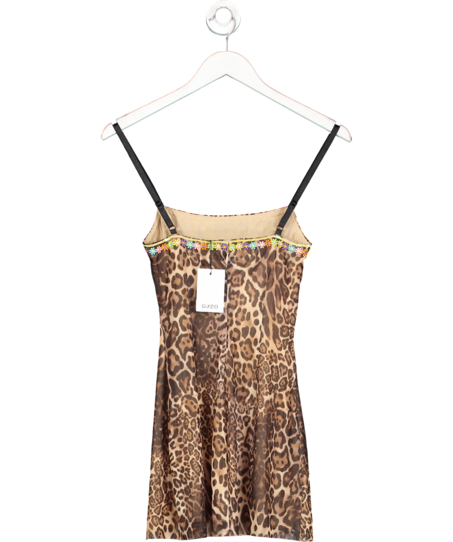 Danielle Guizio Leopard Mesh Mini Dress UK XS