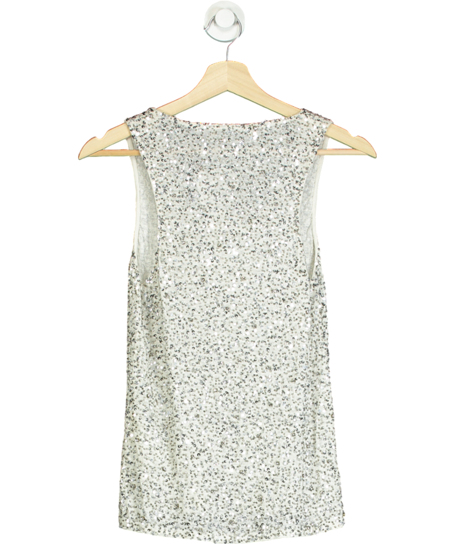 Alice + Olivia Metallic Sequin Embellished Sleeveless Top UK XS