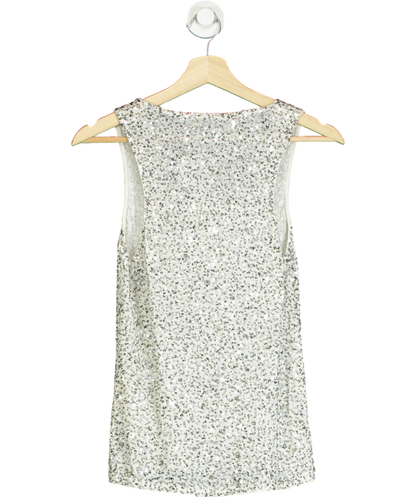 Alice + Olivia Metallic Sequin Embellished Sleeveless Top UK XS