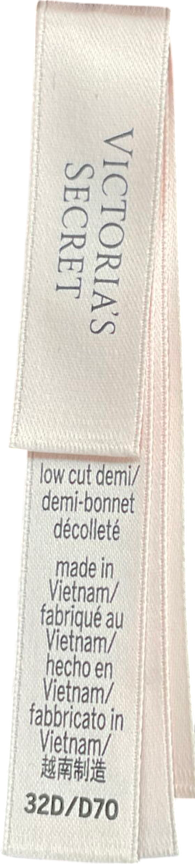 Victoria Secret Black Sheer Shine Unlined Low-cut Demi Bra UK 32D