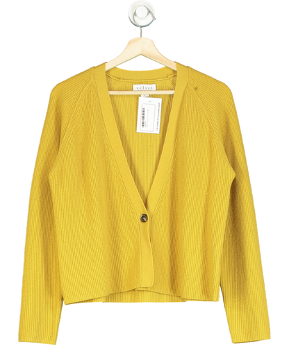 Velvet by Graham & Spencer Yellow One-button Knit Cardigan UK S