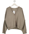 ONE'S TASTE Beige Extra Fine Wool And Cashmere Blend Oversize Cardigan One Size