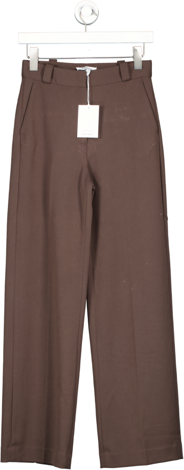 & Other Stories Brown Straight Leg Tailored Trouser UK 6