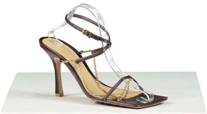 BOTTEGA VENETA Brown Chain Detail Strappy Sandal UK 7 EU 40 👠
