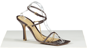 BOTTEGA VENETA Brown Chain Detail Strappy Sandal UK 7 EU 40
