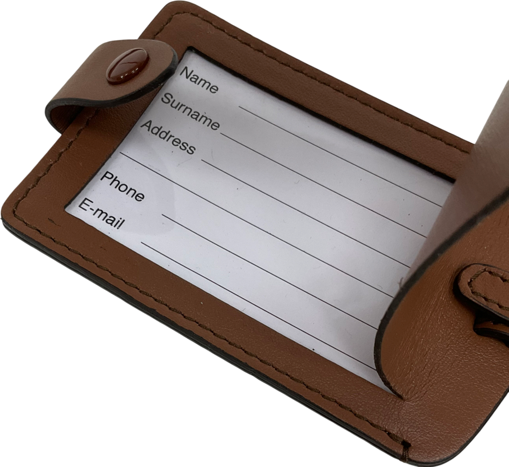 Breitling Brown Leather Luggage Tag