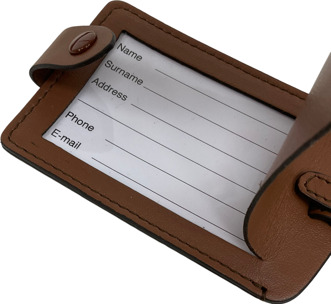 Breitling Brown Leather Luggage Tag