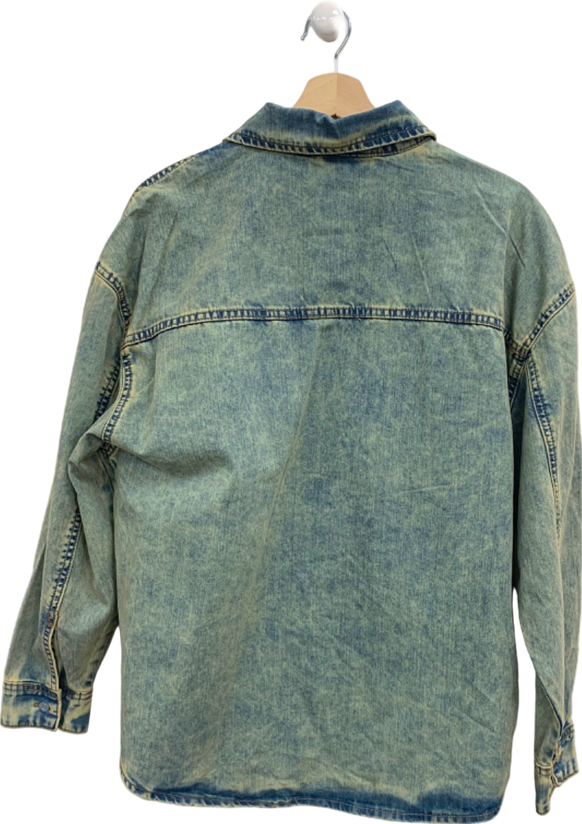 Boohoo Vintage Tint Oversized Denim Shirt UK 10