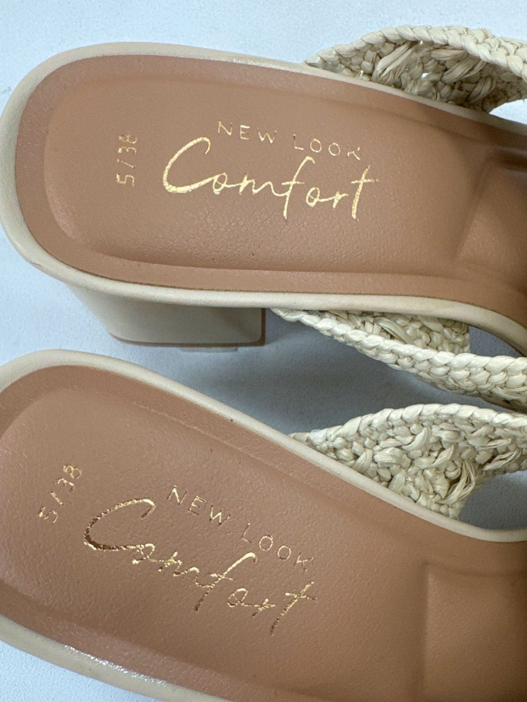 New Look Beige Crochet Heeled Sandals EU 38 UK 5