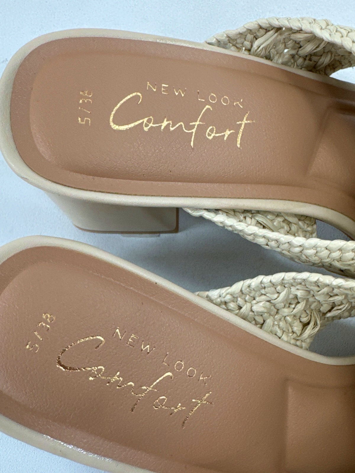 New Look Beige Crochet Heeled Sandals EU 38 UK 5