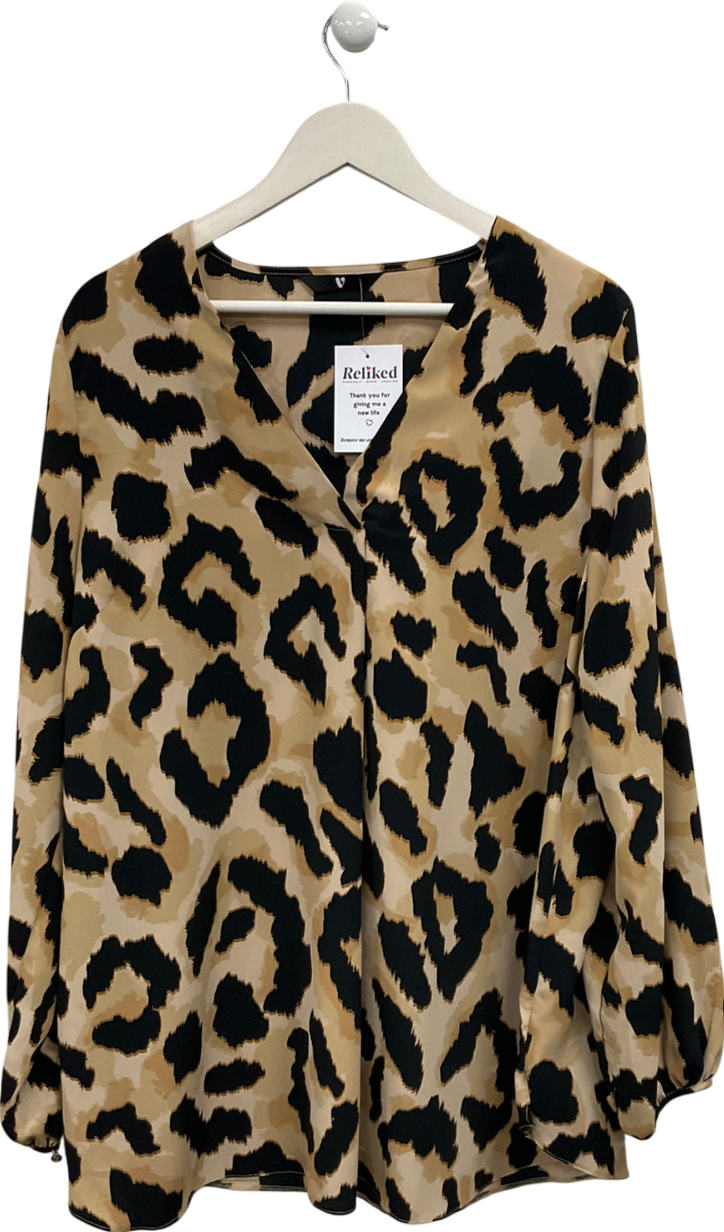 Very Brown Leopard Print Tunic Top UK 24