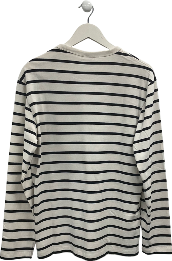 MANGO Cream Mariner Striped Long Sleeve Tee UK M