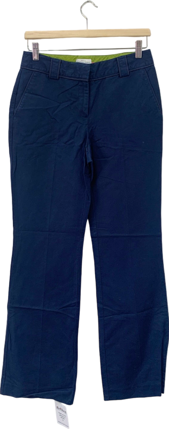 Boden Navy Flared Linen Trousers Size 8L