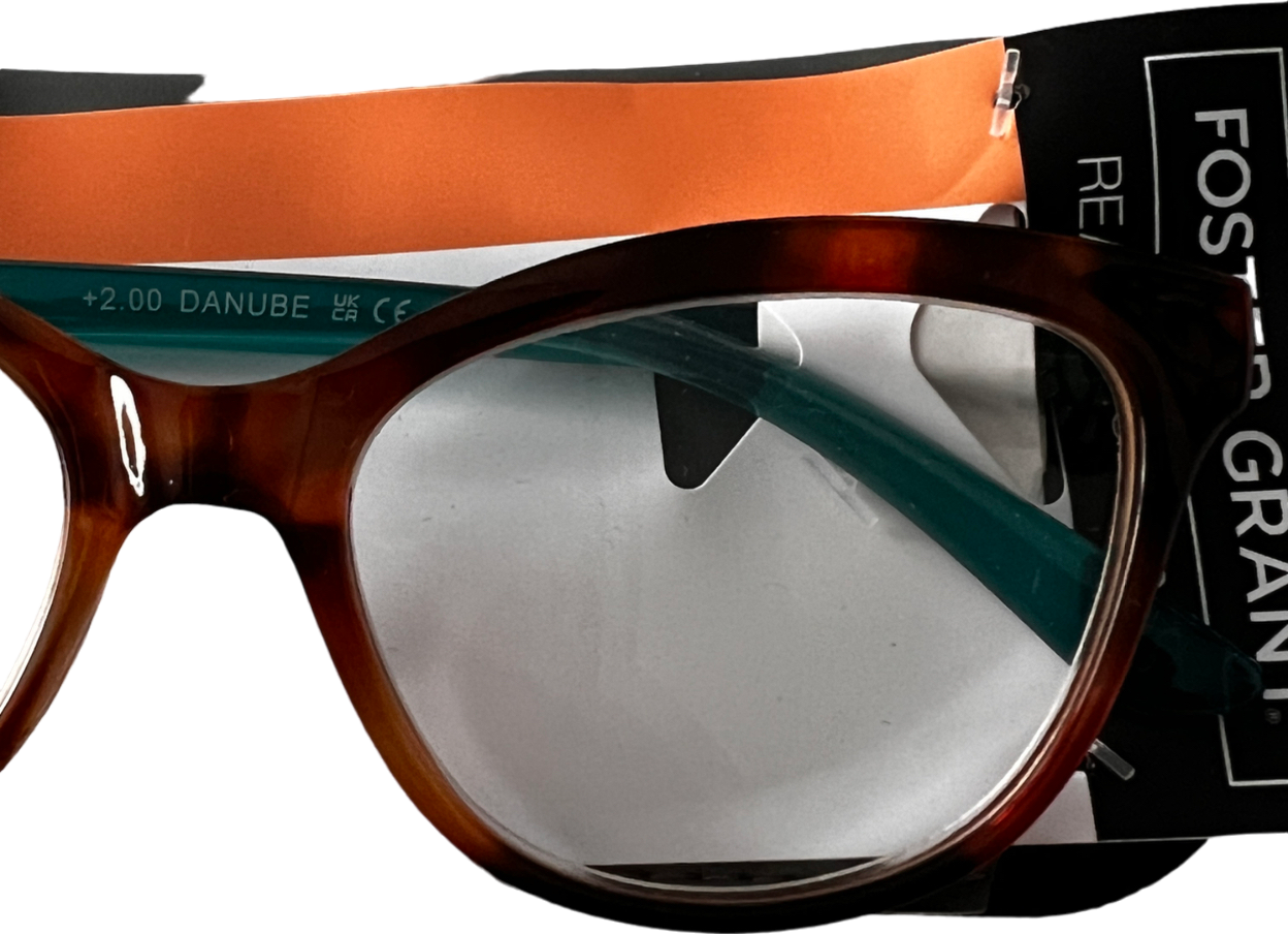 Foster Grant  Danube Lenses Reading Glasses Brown/green +2